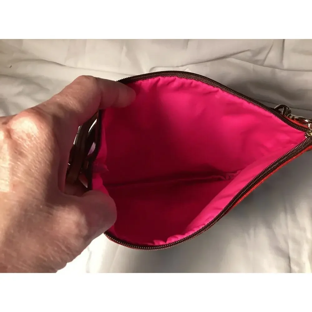 Dooney & Bourke Nylon Wrislet Black/Purple Leather strap Medium‎